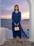 Royal Blue Gala-Booti Chikankari & Mukaish Kurta