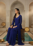 Turkish Blue Short Chikankari Kurta-Sharara Set