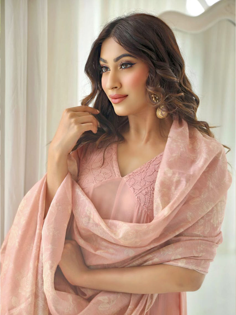 Aiza Chikankari Anarkali Set