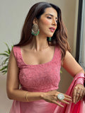 Bella Chikankari Satin Lehenga Saree Set (set of 3)