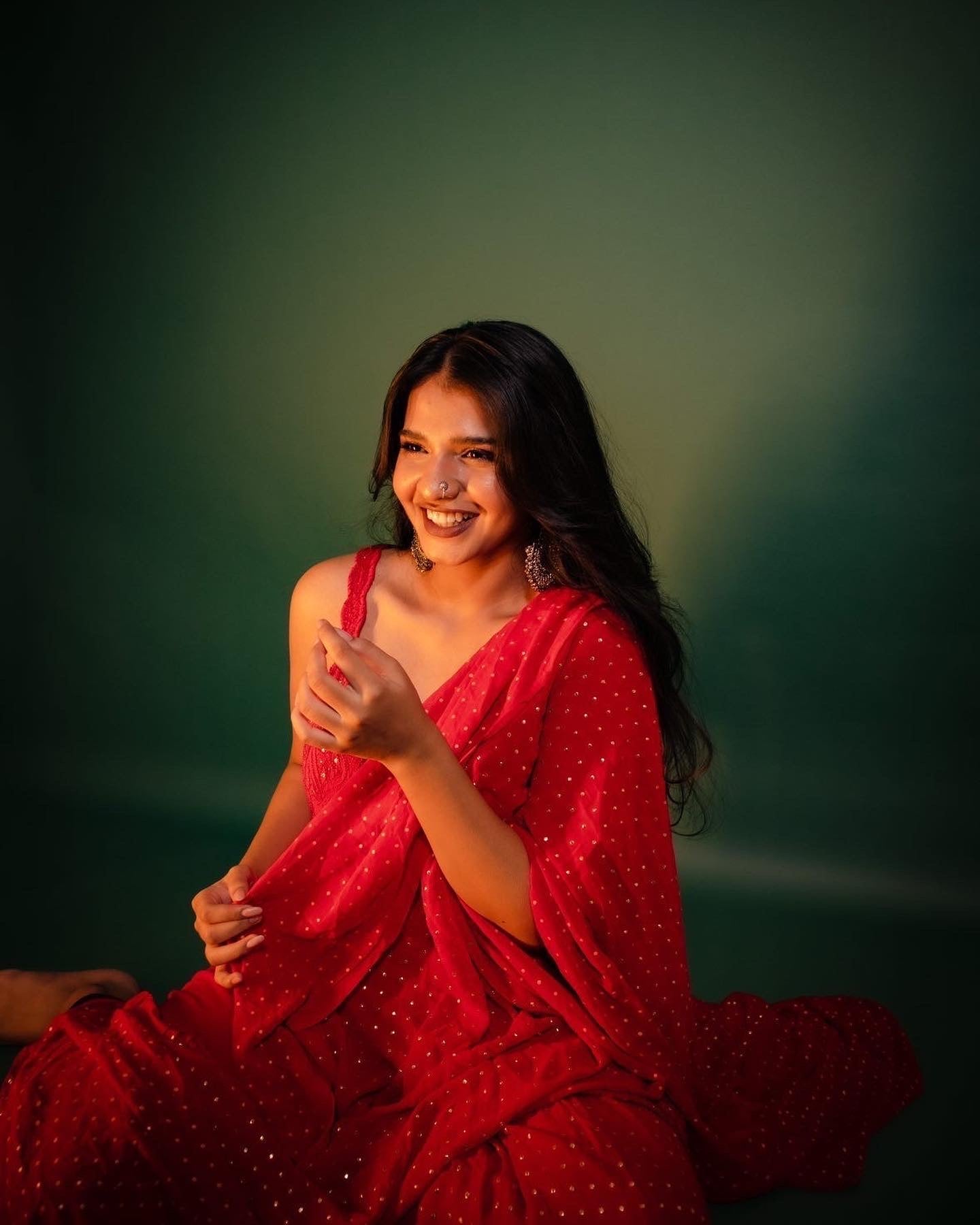 Rose Red Chikankari Gharara Set