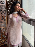 Ethereal Mauve Chikankari Short Kurta