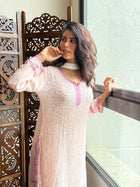 Ethereal Mauve Chikankari Short Kurta
