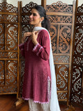 Blush Orchid Mauve Chikankari Short Kurta