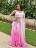 Quartz Pink Mukaish Lehenga Set