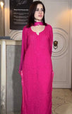 Verona Pink Mirror Work Chikankari Kurta Set (set of 3)