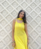 Illuminating Chikankari Strappy Kurta Set
