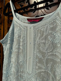 Icy Blue Summer Sorbet Chikankari Short Kurta