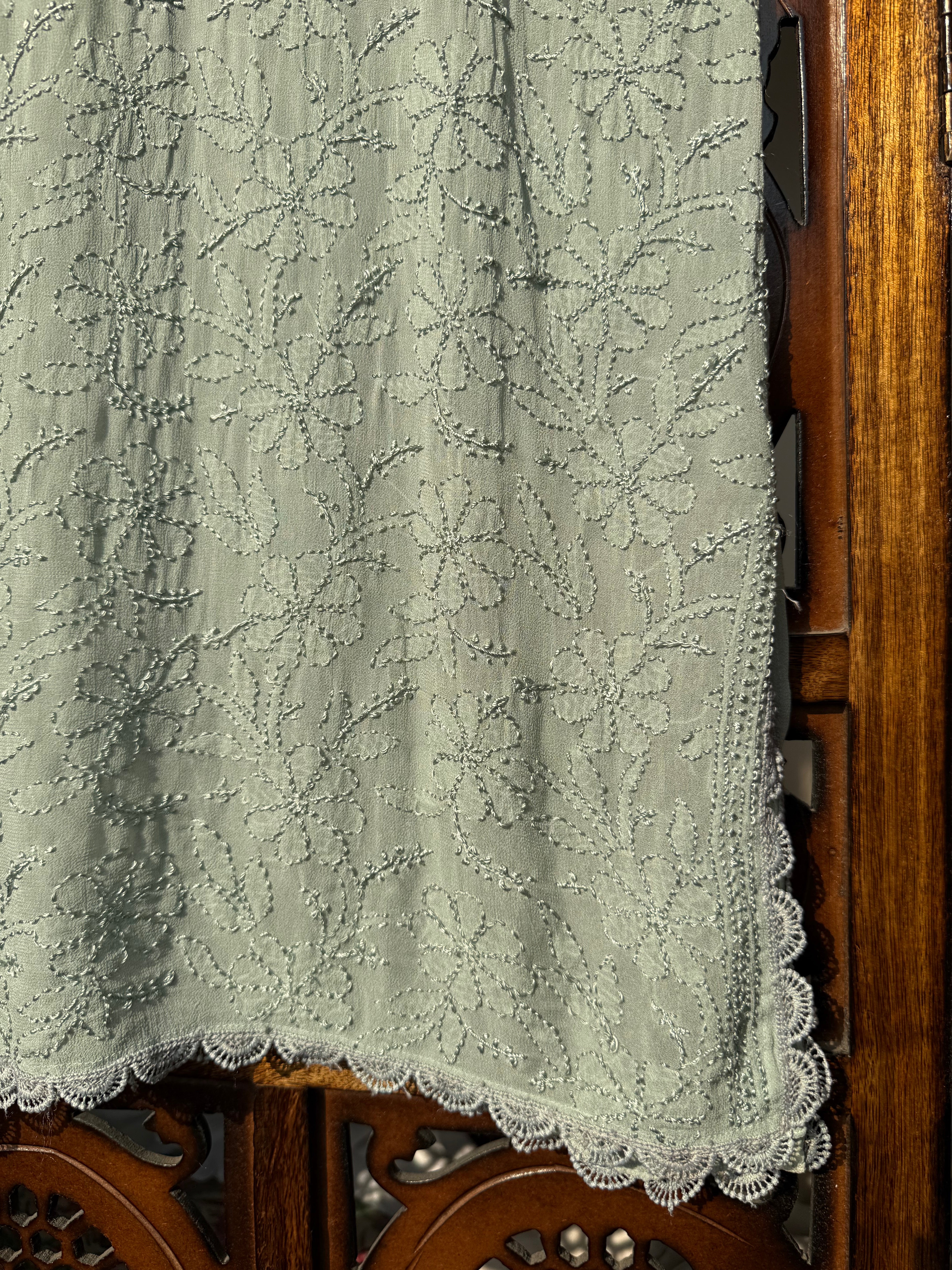 Sicilian Pistachio Summer Sorbet Chikankari Short Kurta