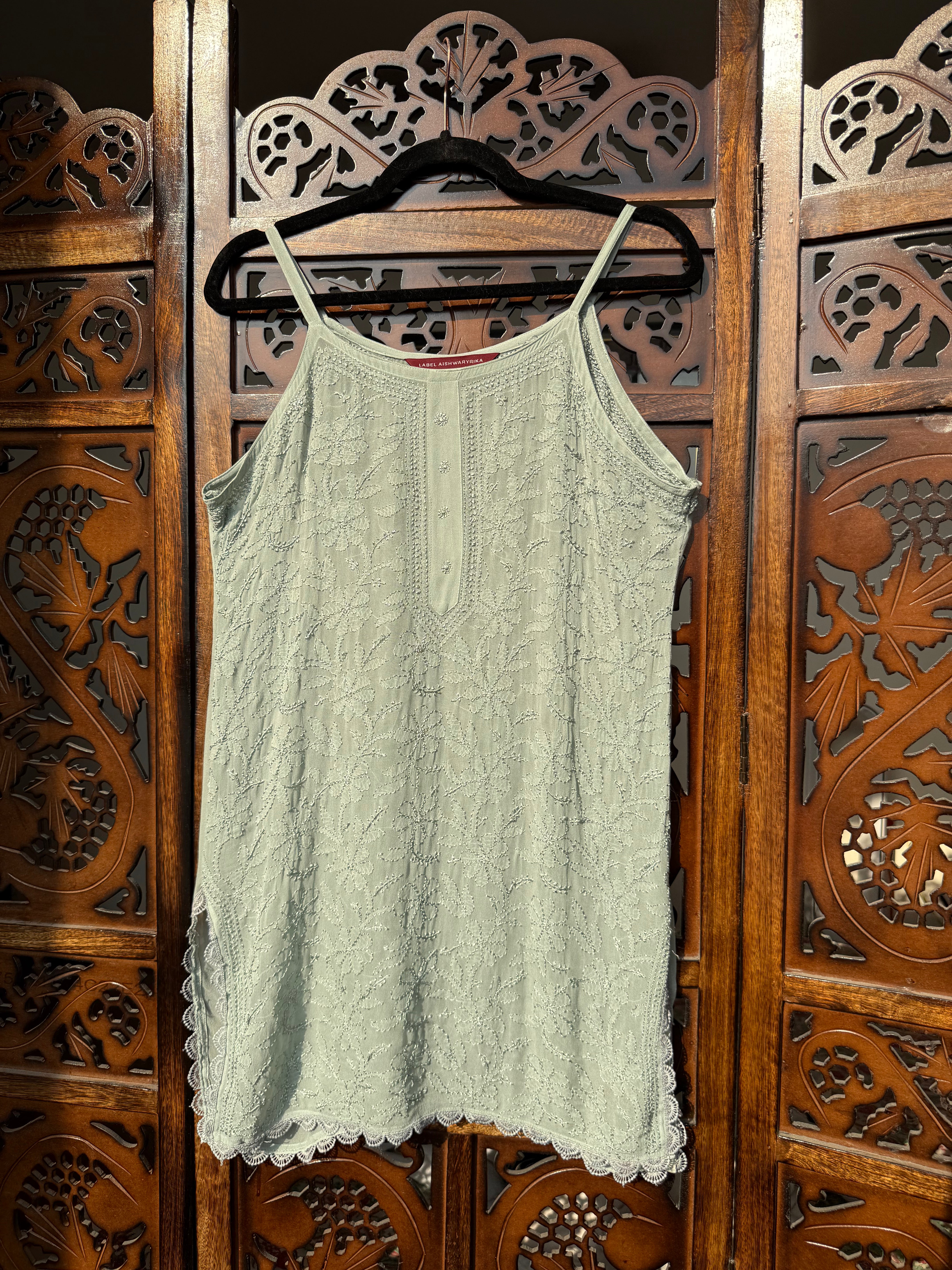 Sicilian Pistachio Summer Sorbet Chikankari Short Kurta