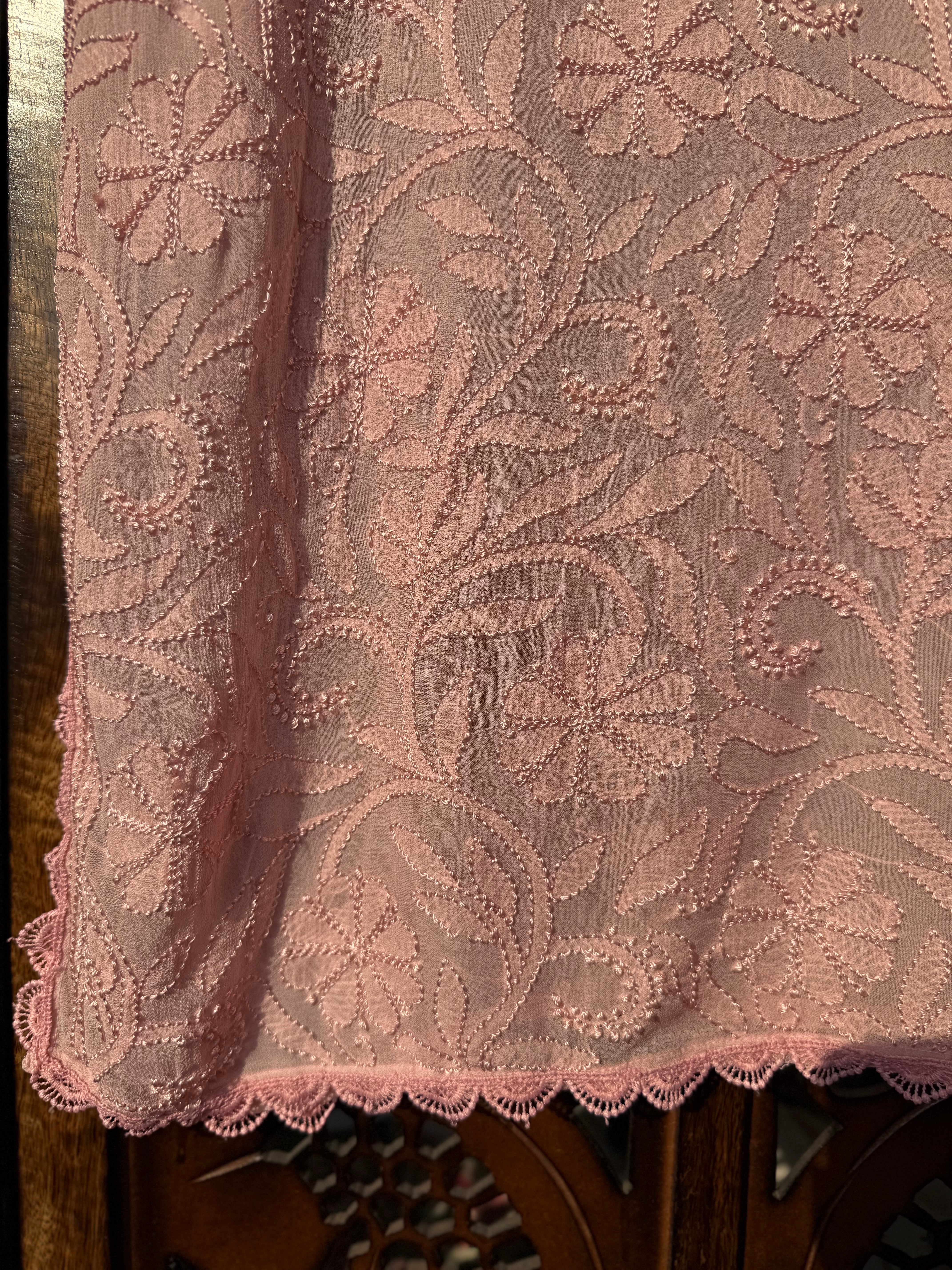 Grapefruit Summer Sorbet Chikankari Short Kurta