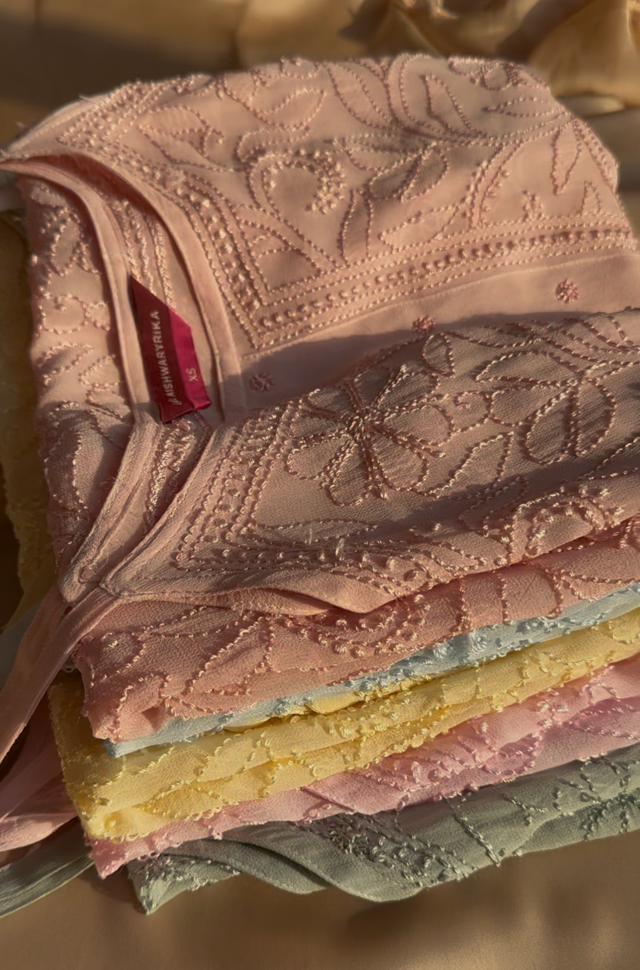 Sicilian Pistachio Summer Sorbet Chikankari Short Kurta