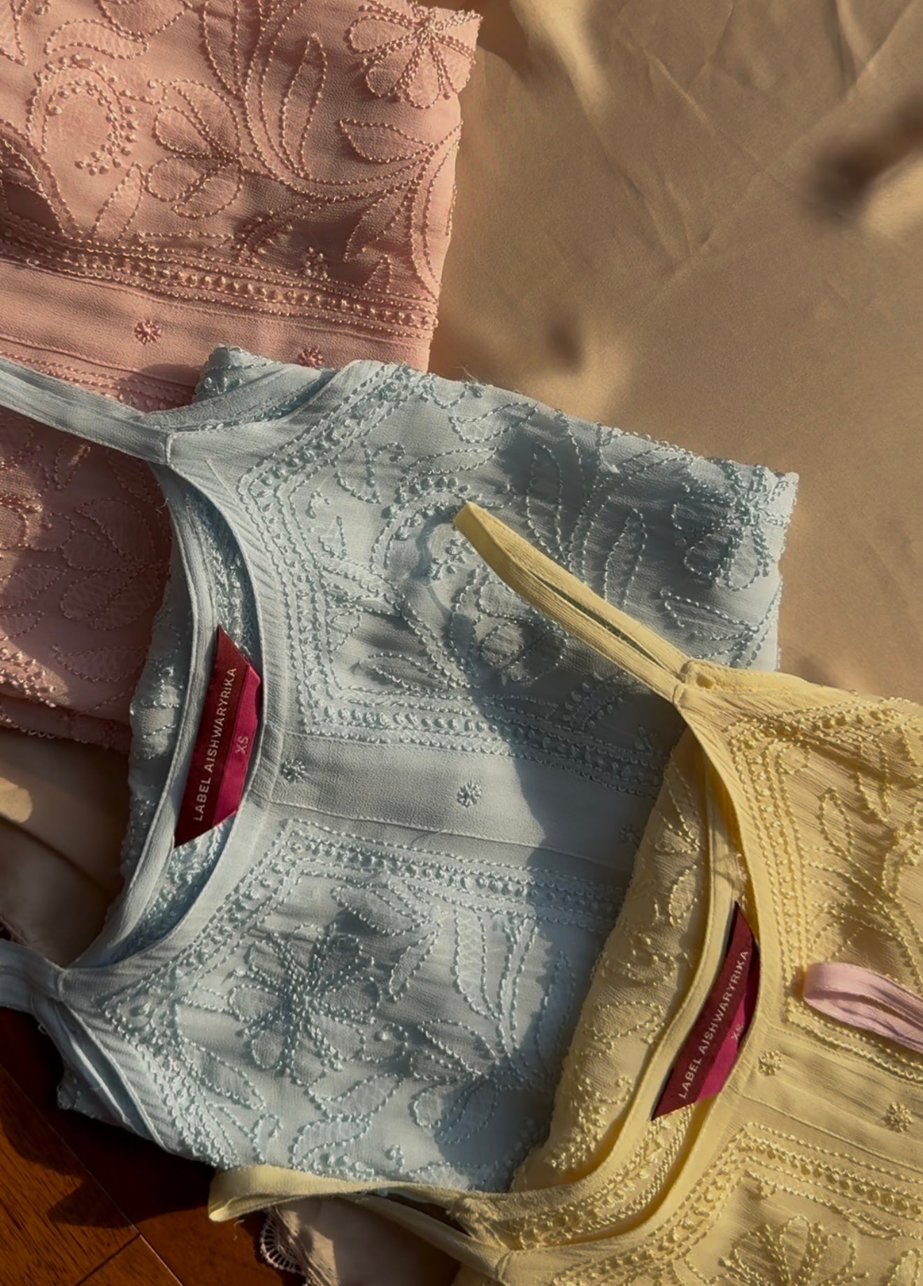 Icy Blue Summer Sorbet Chikankari Short Kurta