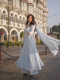 Tourmaline Chikankari Lace Anarkali Set (set of 3)
