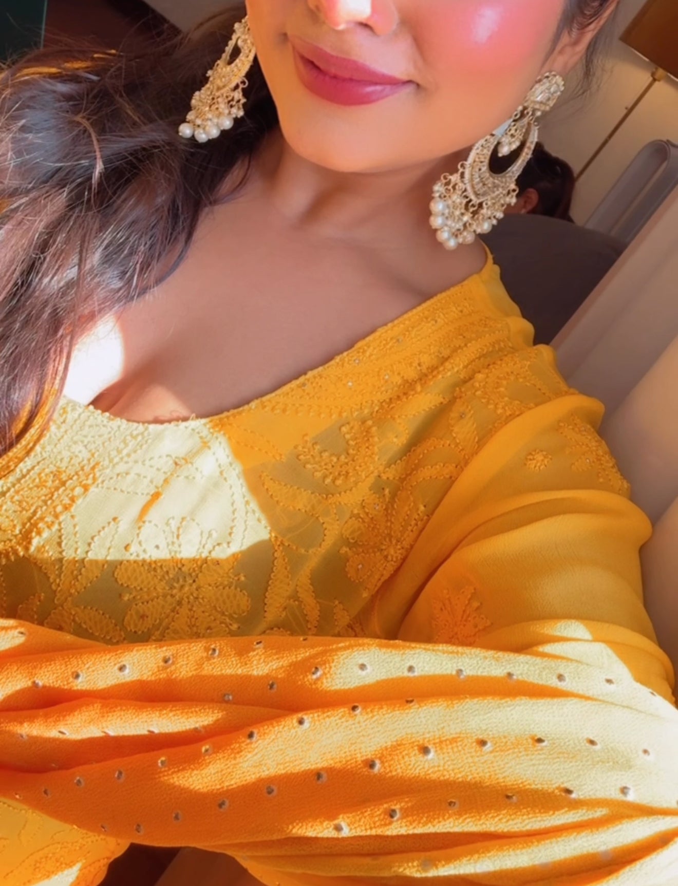 Tuscan Gold Mukaish Gharara Short Kurta Set