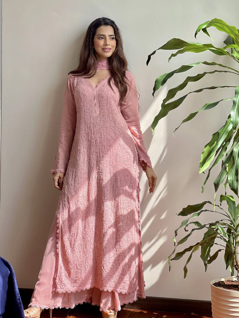 Rosanne Chikankari Kurta Set (Set of 3)