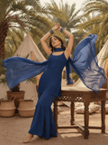 Mystic Blue Chikankari Gharara Set (Set of 3)