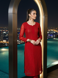 Forbidden Red Full Sleeves Chikankari Kurta