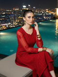 Forbidden Red Full Sleeves Chikankari Kurta