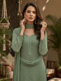 Sage Whisper Full Sleeves Chikankari Kurta Set (Set of 3)