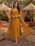 Maison Marigold Full Sleeves Chikankari Kurta Set (Set of 3)