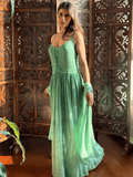 Sage Muse Chikankari Ombre Anarkali Set (Set of 3)