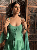 Sage Muse Chikankari Ombre Anarkali Set (Set of 3)