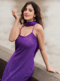 Purple Summer Strappy Chikankari Kurta