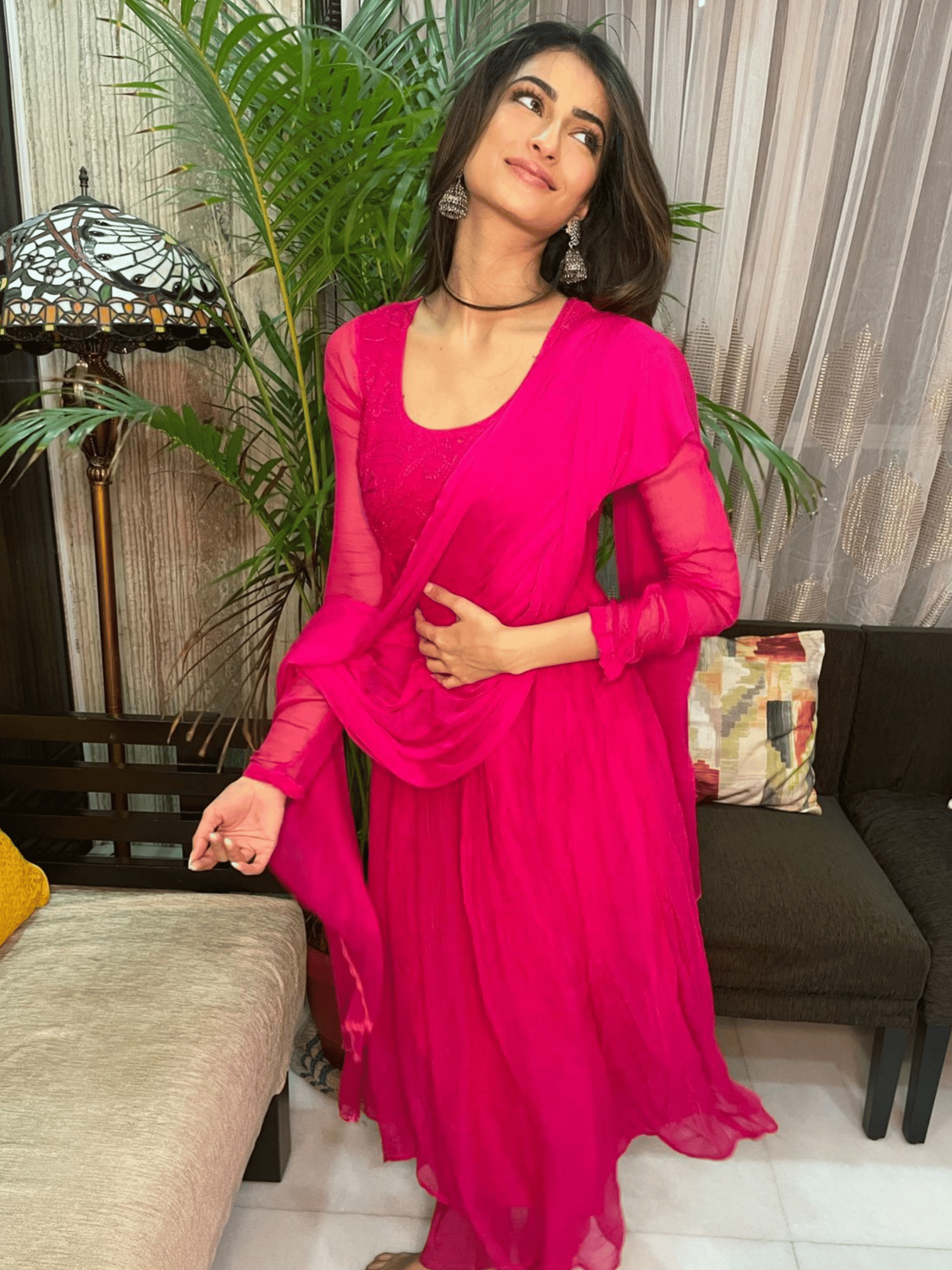 Cleopatra Pink Chikankari Anarkali Kurta