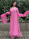 Rose Élan Chikankari & Mukaish Lace Set (Set of 3)