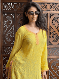 Sunlit Peach Chikankari Short Kurta