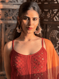 Amber Dunes Chikankari & Mukaish Ringwork Kurta Set (Set of 3)