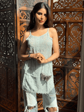 Sicilian Pistachio Summer Sorbet Chikankari Short Kurta