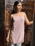 Grapefruit Summer Sorbet Chikankari Short Kurta
