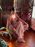 Rustic Rose Chikankari & Mukaish Ring Work Kurta Set (Set of 3)