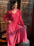 Sunrise Pink Chikankari & Mukaish Ring Work Kurta