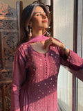 Misty Mauve Chikankari & Mukaish Ring Work Kurta