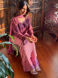 Misty Mauve Chikankari & Mukaish Ring Work Kurta (Set of 3)
