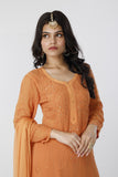 Tequila Sunrise Chikankari Kurta